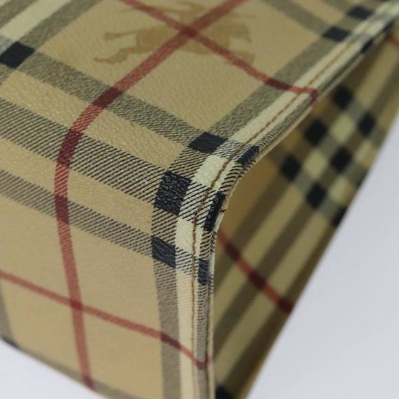 BURBERRY Nova Check Hand Bag PVC Leather Beige Auth yk13701 - Picture 15 of 16